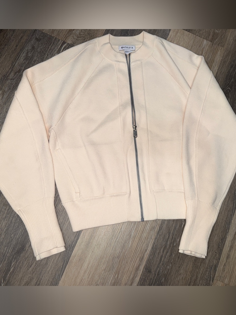 ATHLETA Sequoia Sweater Cardigan Small MAGNOLIA WHITE